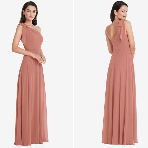 After Six Draped One-Shoulder Maxi‎ Dress With Scarf Bow Size 2 - Picture 1 of 10